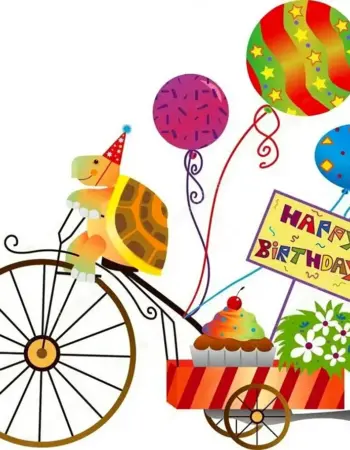Открытка с велосипедом на день рождения